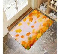 Autumn Leaves Door Mats Indoor Doormat Washable For Pets Door Matts Duty Non-Slip Entrance Mat Super Absorbent Front Doormat, Simple Style For Kitchen Bathroom Orange Color, 50 X 80 Cm