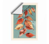 Autumn Leaves Falling Botanical Unframed Wall Art Print A4 (29.7×21cm), Wall Decor for Living Room, Bedroom, Office & Home, Art Gift