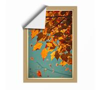 Autumn Leaves Falling Japandi Unframed Wall Art Print A3 (42×29.7cm), Wall Decor for Living Room, Bedroom, Office & Home, Art Gift