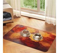 Autumn Leaves Falling River (2),Waterproof Pet Feeding Mat,PU Leather Placemats for Cat Dog Water Bowl,Food Mats,30x45cm