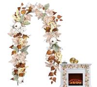 Autumn Leaves Garland | 1.8M Pumpkin Thanksgiving Garlands - for Office Party Central Courtyard Garden Porch Window Kitchen