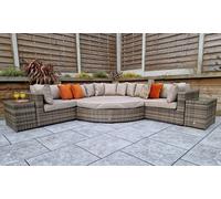 Autumn Leaves Geneva Large Rattan Modular Corner Sofa: with cover