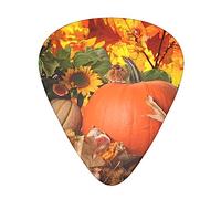 Autumn Leaves Happy Thanksgiving Day Pumpkin Guitar Pick 12 Picks Fashion Durable Bass Plectrums In A Box For Ukulele Electric Guitar Bass