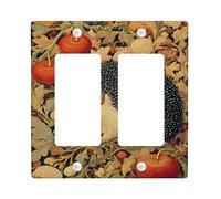 Autumn Leaves Hedgehog Light Switch Cover Plate, Warm Earthy Tones for Home Decor, Thermoplastic Wall Plates, Standard Size Double Rocker