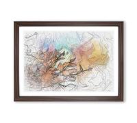 Autumn Leaves in Abstract Framed Print | A2 Walnut Framed Wall Art | Ready to Hang | Abstract Floral Picture | Living Room Bedroom Lounge Office