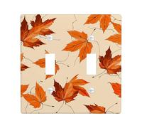 Autumn Leaves Light Switch Cover Plate, Fall Season Decor Beige Single Toggle Wall Plates, Thanksgiving Decorations, Chic Style, Easy Installation Thermoplastic Plate Cover Double Toggle