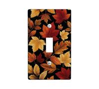 Autumn Leaves Light Switch Cover Plates/Outlet Covers, Warm Orange and Red Foliage for Seasonal Decor, Thermoplastic Wall Plates, Standard Size Single Toggle