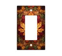 Autumn Leaves Light Switch Cover Plates/Outlet Covers, Warm Orange and Red Maple Leaves for Fall Decor, Thermoplastic Wall Plates, Standard Size Single Rocker