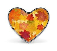 Autumn Leaves of Maple Lapel Pin Elegant Heart Shape Brooch Badge Funny Personalized Pinback Button Badge Fashion Cute Heart Brooch Pins for Bag Jacket Clothes Accessories