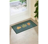 Autumn Leaves on Green Indoor Outdoor Doormat (70 x 40cm) Artsy Mats Green 40cm x 70cm
