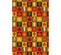 Autumn Leaves Patchwork Notebook - Cozy Fall Seamless Pattern Journal | 400 Lined Pages