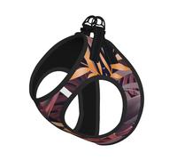 Autumn Leaves Print Adjustable Harness Leash Set For Cats And Dogs, Soft Breathable Kitten Puppy Mesh Vest With Reflective Design, Escape-Proof Lead For Small Pets Walking Training