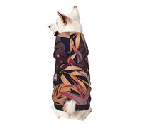 Autumn Leaves Print Dog Hoodie Sweatshirt For Small Dogs, Warm, Soft And Breathable Pet Clothes, Easy To Wear Jumper For Winter And Fall Warm