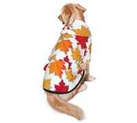 Autumn Leaves Print Soft Dog Hoodie For Medium To Large Dogs, Warm And Breathable Winter Pet Sweatshirt, Easy To Wear Jumper For Cold Weather