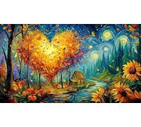 Autumn leaves scattered on wooden surface 1000 Pieces Adult Jigsaw Puzzle - Challenging Educational Game Decompression for Adults Kids 75x50/1000pcs