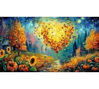 Autumn leaves scattered on wooden surface Adult Jigsaws 1000 Pieces - Fun Challenging Game Recycled Paper Great Gift Idea for Home 75x50/1000pcs
