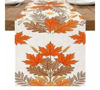 Autumn Leaves Table Runner, Rustic Floral Decor for Fall Dining, Thanksgiving Home Table Decoration 13x72 Inch