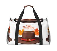 Autumn Leaves Thanksgiving Day Hat Travel Bag, Weekender Bags For Women Men For Outdoor Adventures, Ideal For Camping And Hiking, Black, One Size
