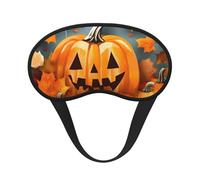 Autumn Leaves Thanksgiving Day Pumpkin Print Sleep Mask for Side Sleepers Cute Blackout Eye Mask Shades Cover for Home or Travel