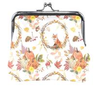 Autumn Leaves Wallet for Women Leather Buckle Beige Autumn Leaves Vibe Autumn Leaves Vibe Beige Classic, Autumn Leaves Vibe Beige, Classic