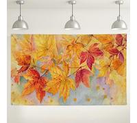 Autumn Leaves Watercolor Backdrop, Fall Nature Scene Photo Background, Seasonal Decorations for Thanksgiving & Harvest Parties, Ideal for Indoor/Outdoor Use 71x43 Inch
