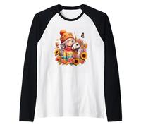 Autumn Magic Girl Unicorn Flowers Raglan Baseball Tee