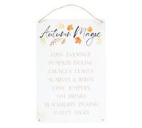 Autumn Magic Metal Hanging Sign - Cozy Fall Decor & Quotes
