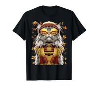 Autumn Maine Coon Cat with Sunglasses Fall Leaves Kitten T-Shirt