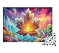 Autumn Maple Art 1000 Piece Paper Jigsaw Puzzle Thick Cardboard for Adults Brain Relaxing Home Decor Leaf Puzzle 38x26cm/1000pcs