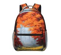 Autumn Maple Forest Print Background Backpack School Bag Travel Rucksack for Students Man Woman, Laptop Backpack Casual Daypack for Travel/College/Work