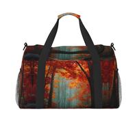 Autumn Maple Forest Print Weekender Bag,Gym Bag with,Carry On Luggage Overnight Weekend Bag, Holdall Handbag & Shoulder Bag for Travel Fitness