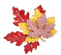Autumn Maple Leaf Brooch for Women Alloy Secure Lapel Pin