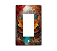 Autumn Maple Leaf Light Switch Cover Plates/Outlet Covers, Vibrant Orange Nature Design for Home Decor, Thermoplastic Wall Plates, Standard Size Single Rocker