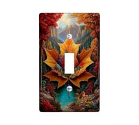 Autumn Maple Leaf Light Switch Cover Plates/Outlet Covers, Vibrant Orange Nature Design for Home Decor, Thermoplastic Wall Plates, Standard Size Single Toggle