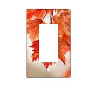 Autumn Maple Leaf Light Switch Cover Plates/Outlet Covers, Vivid Orange Foliage for Seasonal Decor, Thermoplastic Wall Plates, Standard Size Single Rocker