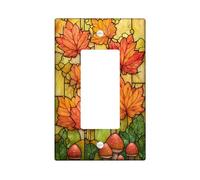 Autumn Maple Leaf Light Switch Cover Plates/Outlet Covers, Warm Orange Leaves for Home Decor, Thermoplastic Wall Plates, Standard Size Single Rocker