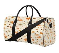 Autumn Maple Leaf Little Fox Foldable Travel Duffle Bag Waterproof Sports Gym Bag with Shoulder Straps