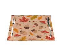 Autumn Maple Leaf Mushroom Pine Cones Vinyl Placemats Set of 1 for Dining Tables,Kitchen Table Mats Heat Resistant Washable Wipeable PVC Place Mat