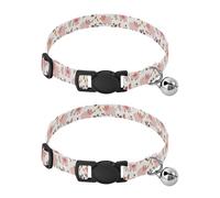 Autumn Maple Leaf Pig White Dog Collars for Dogs Release Buckle Male Dog Collars 2 Packs
