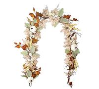 Autumn Maple Leaf Pumpkin Berry Vine Garland, Artificial Foliage Wreath - Thanksgiving & Halloween Decor for Home & Party (5.9ft/1.8m)