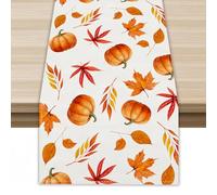 Autumn Maple Leaf Table Runners for Dining Tables, Autumn Table Runner, Durable Autumn Decor Pumpkin Tables Cloth for Kitchen Dining Room, Suitable for Daily Meals Casual Gatherings