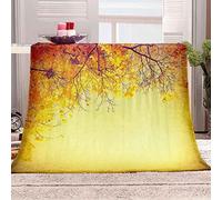 Autumn Maple Leaves 3D Printed Flannel Throw Blanket, Fluffy Warm Fleece Blanket Soft Autumn Blankets, for Bed and Sofa and Couch, Kids Adults Cozy Blanket