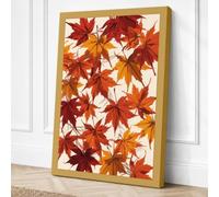 Autumn Maple Leaves Botanical Canvas Wall Art Print 36x24 Inch