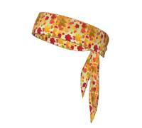 Autumn Maple Leaves Falling Golden Leaf Harvest Orange Red Yellow, Head Tie, Sports Headband Tie Back, Multi Sweatband for Men Women