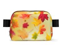 Autumn Maple Leaves Falling Golden Leaf Harvest Orange Red Yellow, Square Waist Bag Travel Bum Bag Casual Chest Bag Fanny Pack for Men Women