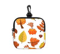 Autumn Maple Leaves, Square Zipper Storage Bag, Neoprene Coin Purse, Small Wallets, Change Pouch, Change Purse