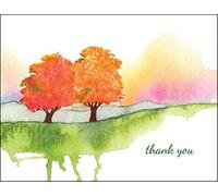 Autumn Memories Premium All Occasion Thank You Cards Note Cards Stationery- 12 Blank Cards and Envelopes Boxed Set- Peaks Publishing Inc