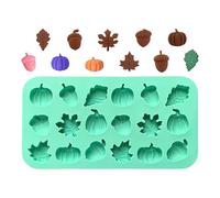 Autumn Mini - 18 Cavity Silicone Tray with Pine Cone, Maple Leaf, Non-Stick Craft Mould | Easy Release Autumn Shape Maker for Halloween Decorations