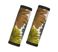 Autumn Modern Colors Gerbera Daisies Floral, 2 Pcs Luggage Handle Wrap Grips, Comfort Soft Handle Covers Luggage Tag