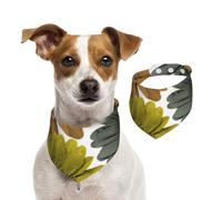 Autumn Modern Colors Gerbera Daisies Floral,Dog Bandanas Cotton Pet Scarf Adjustable Bibs for Pet,S